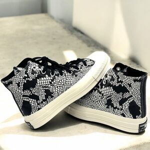 Women's Converse CHUCK 70 HI Leather - Egret Black - Size 7